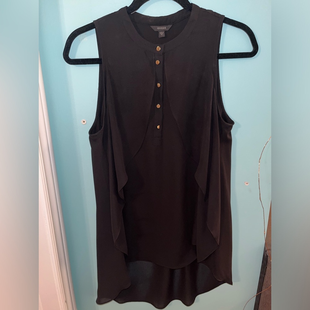 Guess Black Sleeveless Blouse Top